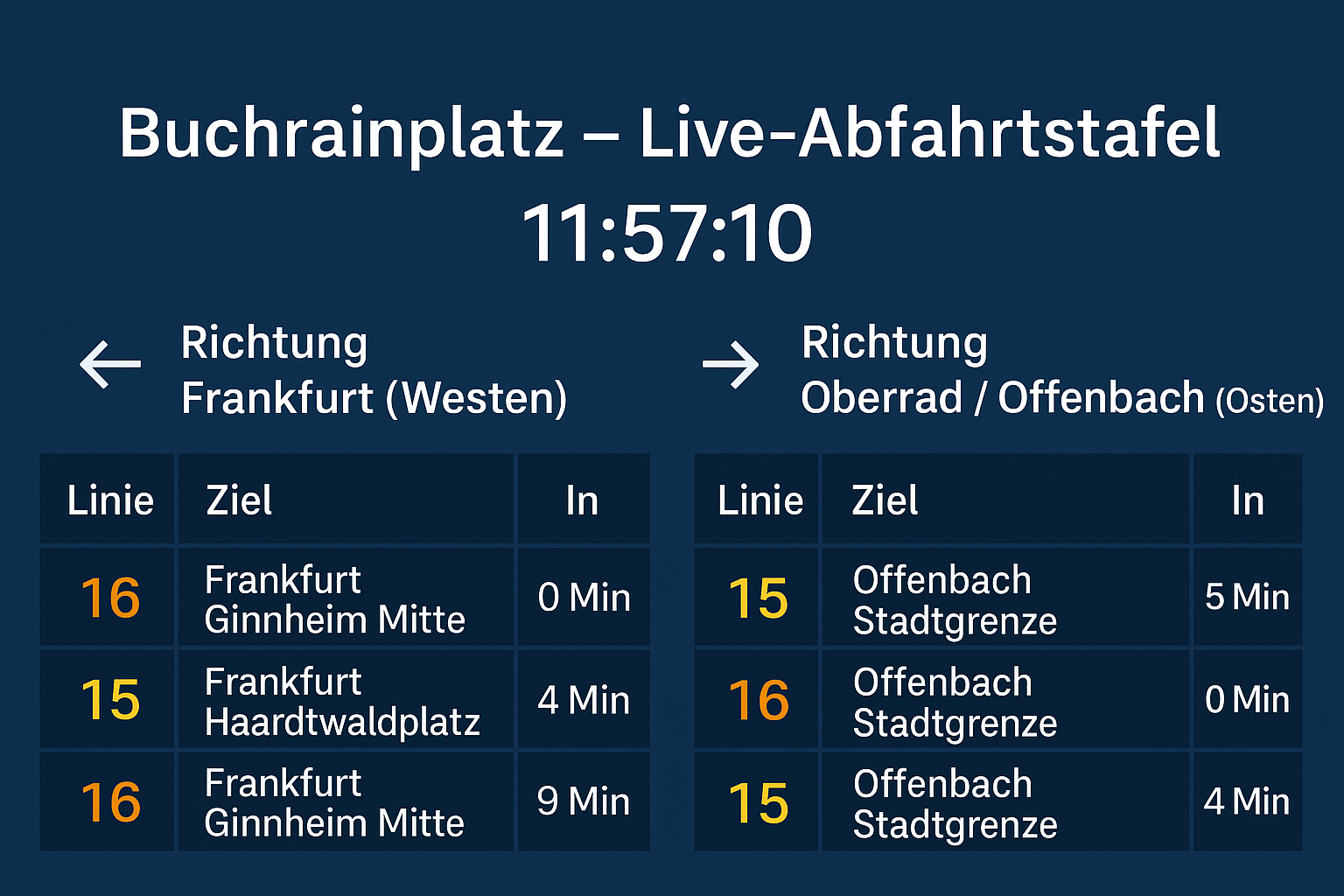 RMV Terminal Abfahrtstafel