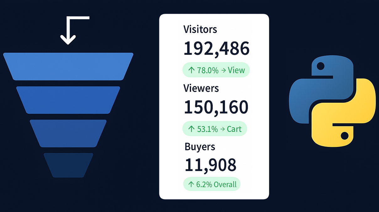 E-Commerce Funnel Analyse mit Python (Dashboard Einblick)